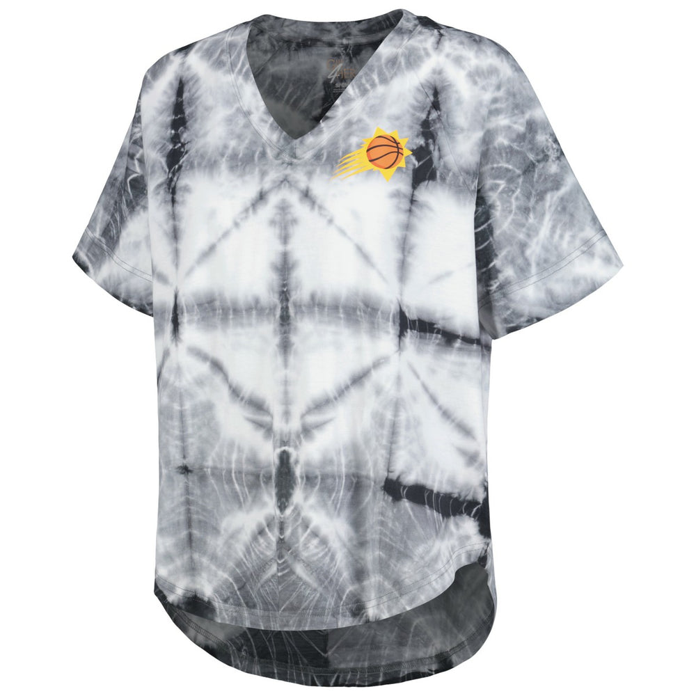 Phoenix Suns G-III 4Her by Carl Banks Women's Tournament Raglan Oversized Tie-Dye V-Neck T-Shirt Black - NBA