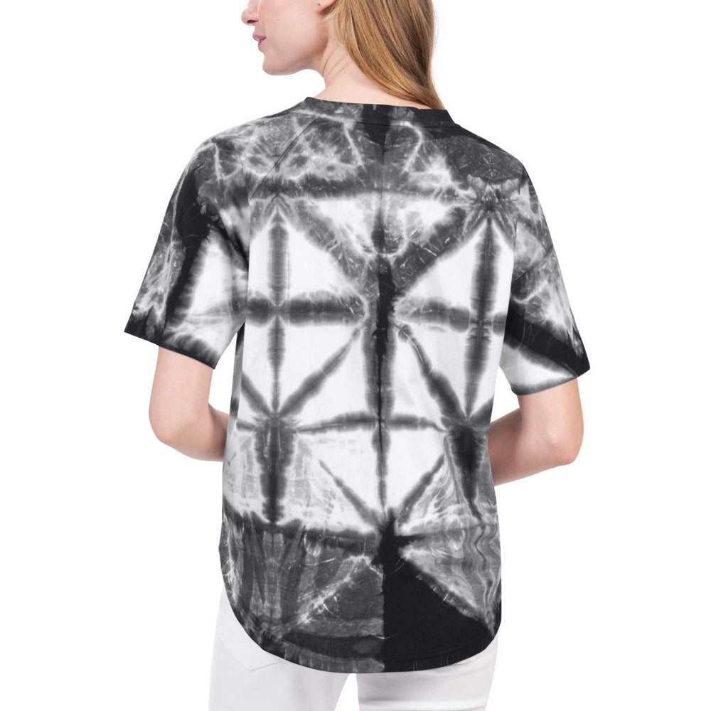 Miami Heat G-III 4Her by Carl Banks Women's Tournament Raglan Oversized Tie-Dye V-Neck T-Shirt Black - NBA