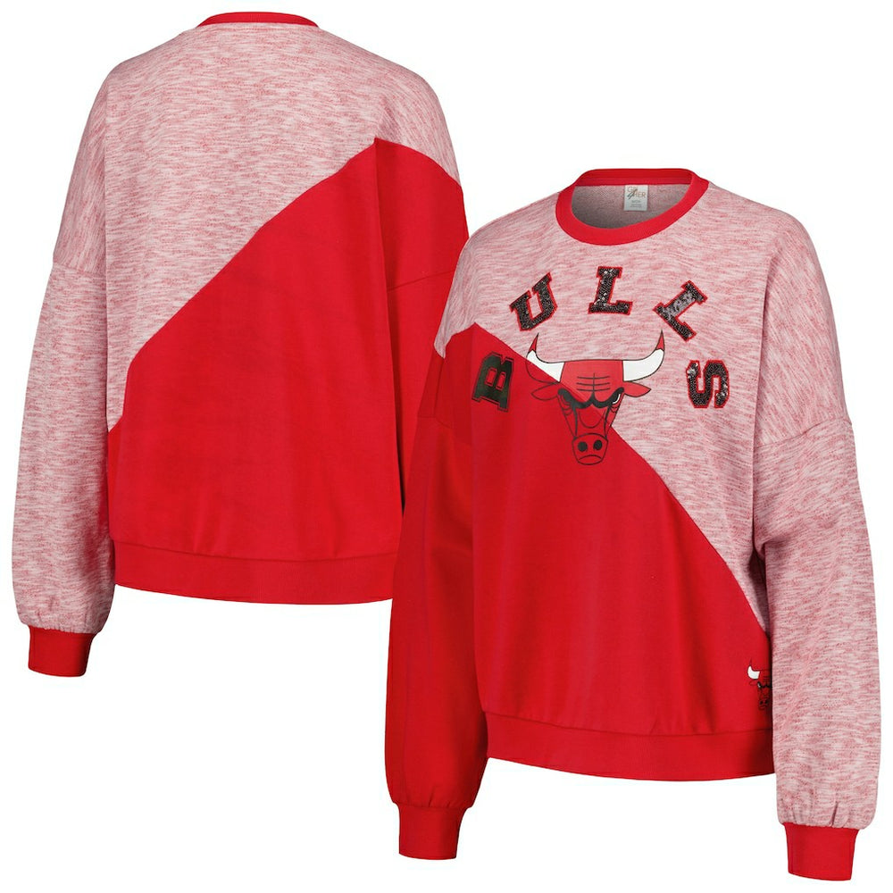 Chicago Bulls G-III 4Her by Carl Banks Women's Benches Split Pullover Sweatshirt Red - NBA