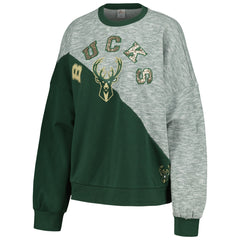 Milwaukee Bucks G-III 4Her by Carl Banks Women's Benches Split Pullover Sweatshirt Hunter Green - NBA