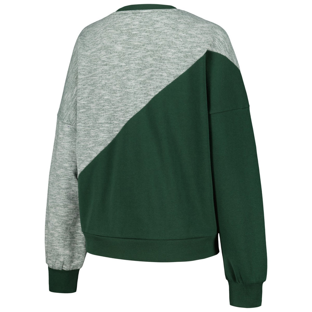 Milwaukee Bucks G-III 4Her by Carl Banks Women's Benches Split Pullover Sweatshirt Hunter Green - NBA