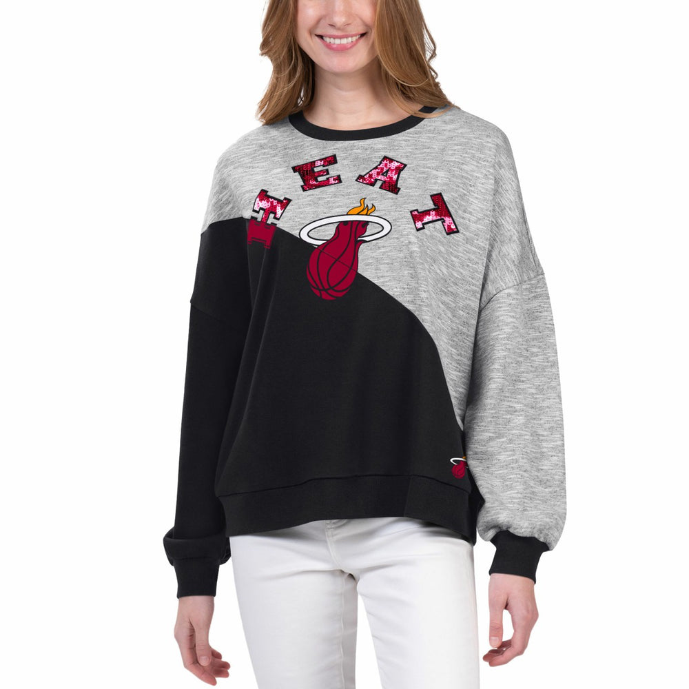 Miami Heat G-III 4Her by Carl Banks Women's Benches Split Pullover Sweatshirt Black - NBA