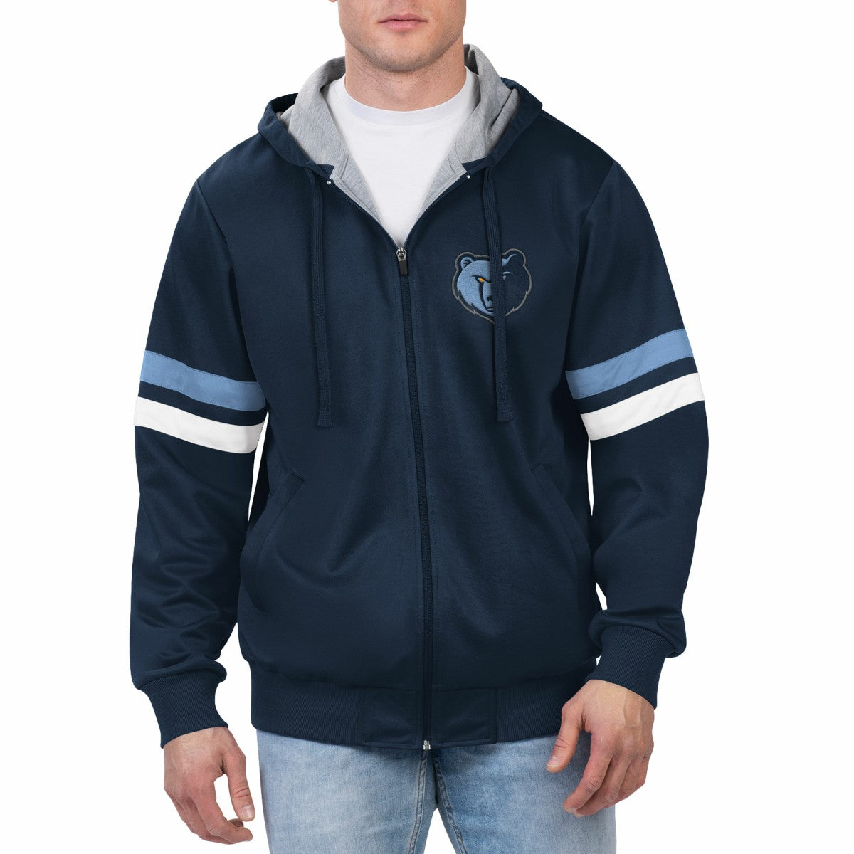 Memphis Grizzlies G-III Sports by Carl Banks Contender Full-Zip Hoodie Jacket Navy - NBA