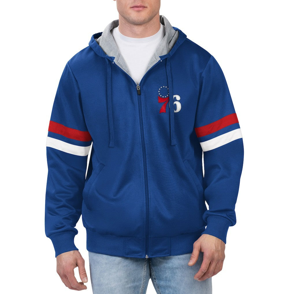Philadelphia 76ers G-III Sports by Carl Banks Contender Full-Zip Hoodie Jacket Royal - NBA