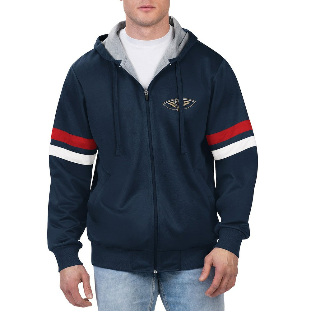 New Orleans Pelicans G-III Sports by Carl Banks Contender Full-Zip Hoodie Jacket Navy - NBA