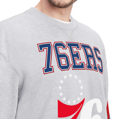 Philadelphia 76ers Tommy Jeans Hayes Crew Neck Pullover Sweatshirt Heather Gray - NBA
