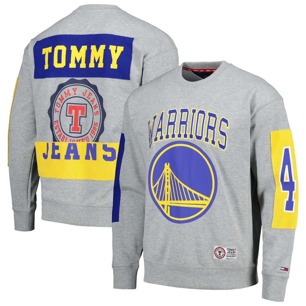 Golden State Warriors Tommy Jeans Hayes Crew Neck Pullover Sweatshirt Heather Gray - NBA