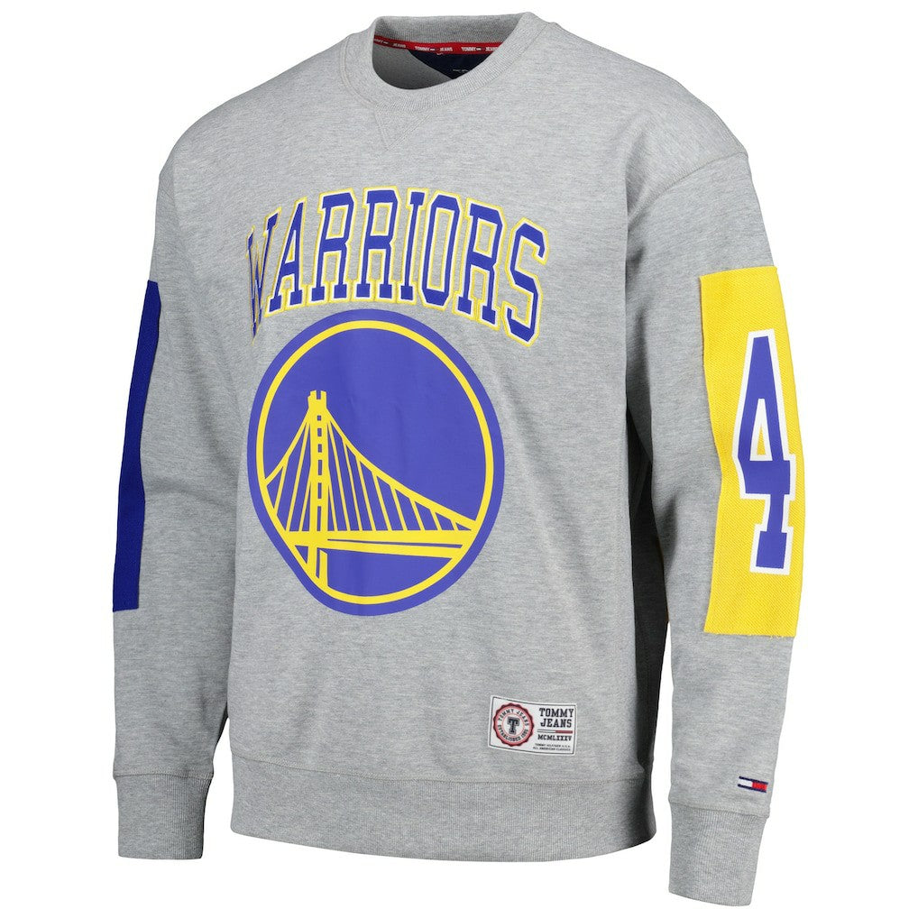 Golden State Warriors Tommy Jeans Hayes Crew Neck Pullover Sweatshirt Heather Gray - NBA