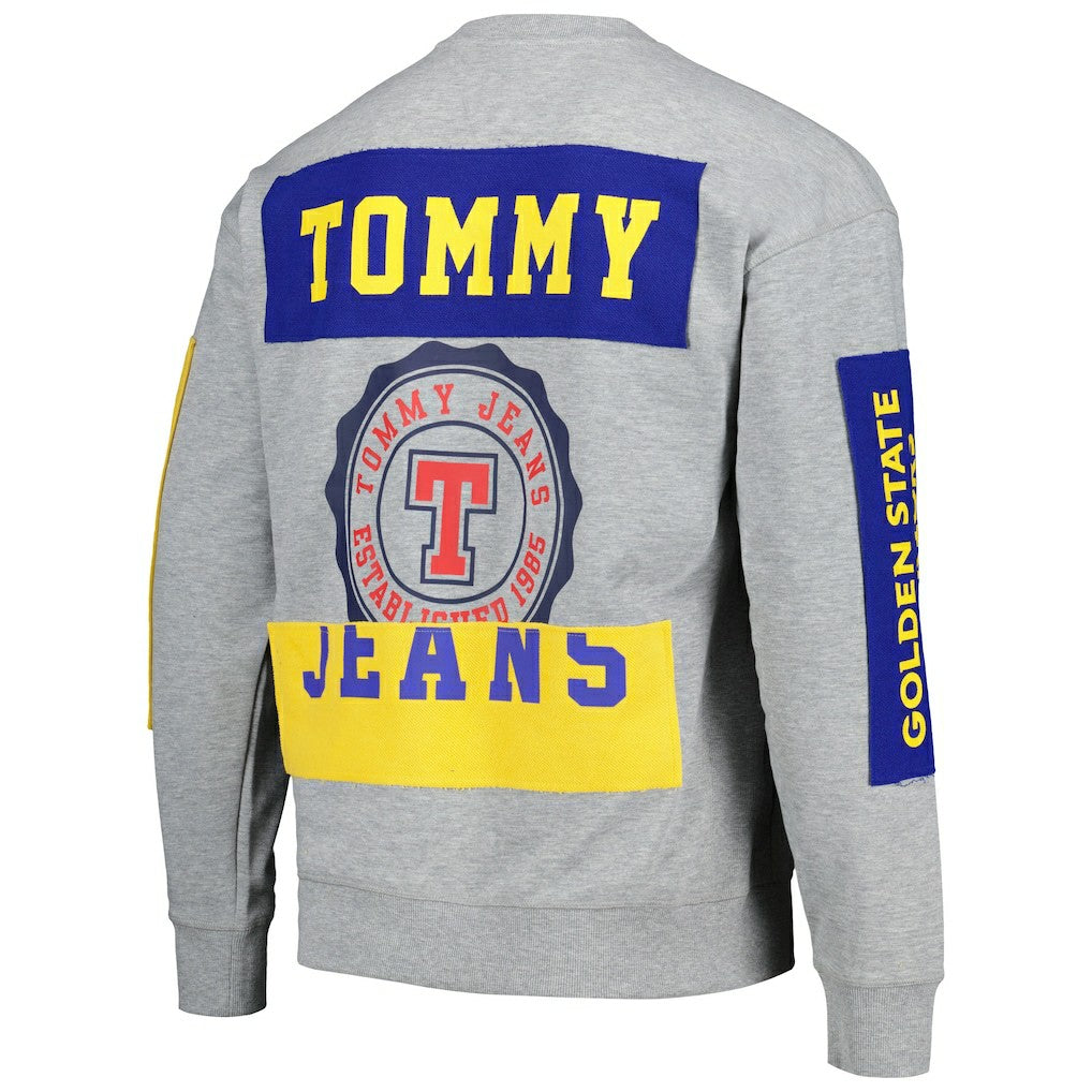 Golden State Warriors Tommy Jeans Hayes Crew Neck Pullover Sweatshirt Heather Gray - NBA