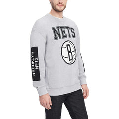 Brooklyn Nets Tommy Jeans Hayes Crew Neck Pullover Sweatshirt Heather Gray - NBA