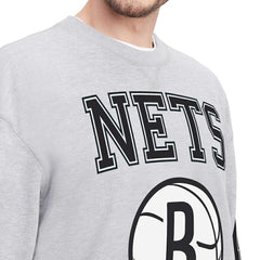 Brooklyn Nets Tommy Jeans Hayes Crew Neck Pullover Sweatshirt Heather Gray - NBA