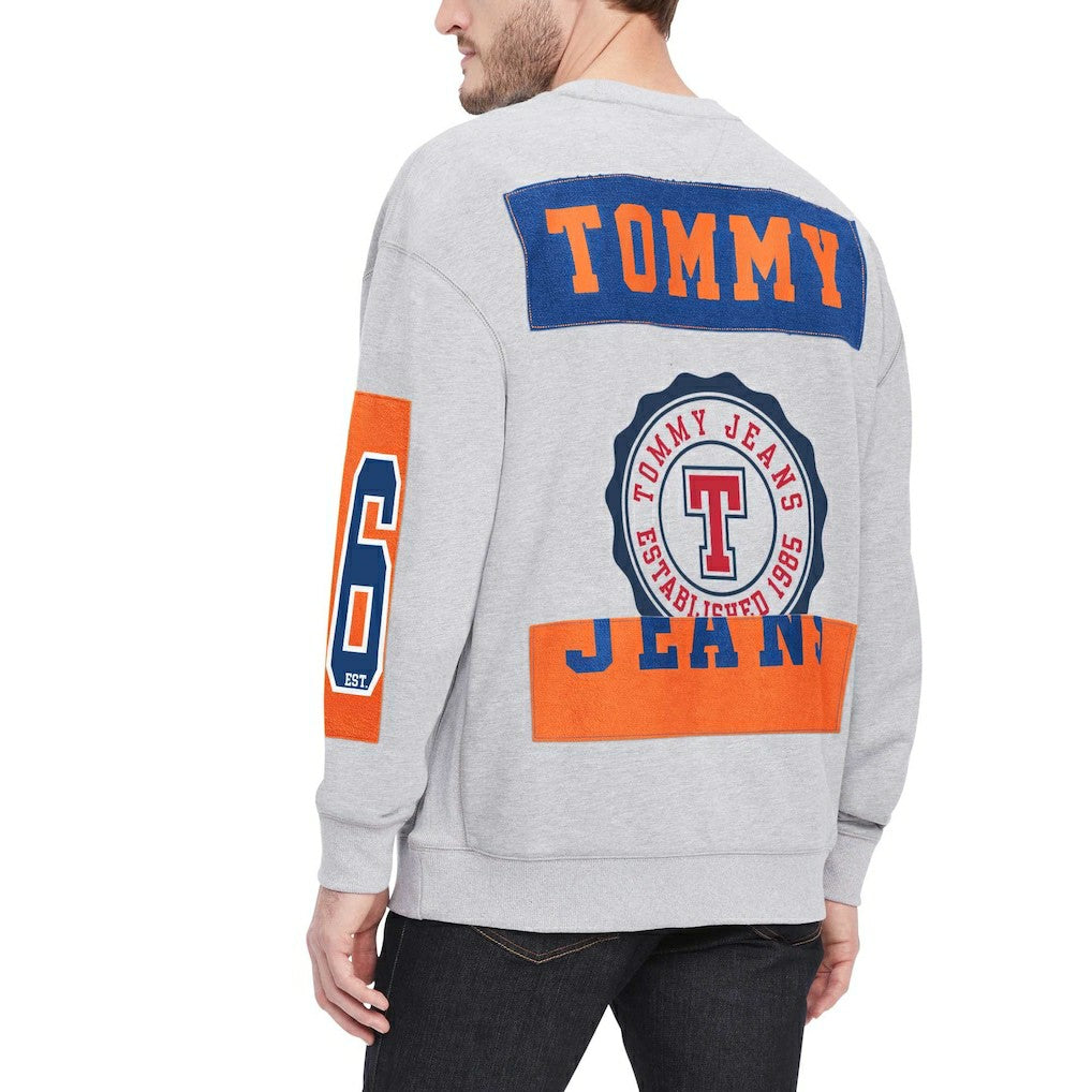New York Knicks Tommy Jeans Hayes Crew Neck Pullover Sweatshirt Heather Gray - NBA