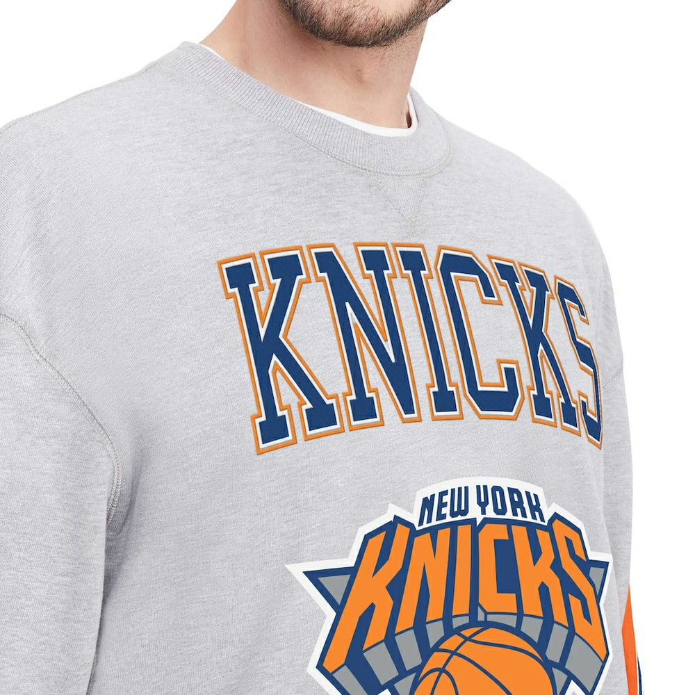New York Knicks Tommy Jeans Hayes Crew Neck Pullover Sweatshirt Heather Gray - NBA