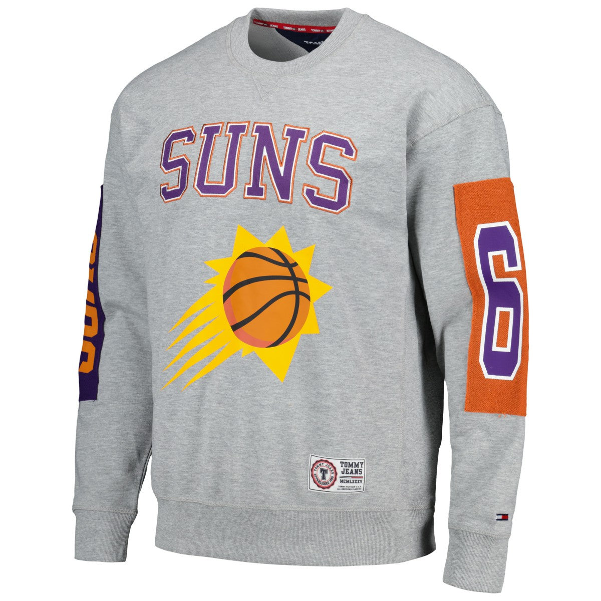 Phoenix Suns Tommy Jeans Hayes Crew Neck Pullover Sweatshirt Heather Gray - NBA