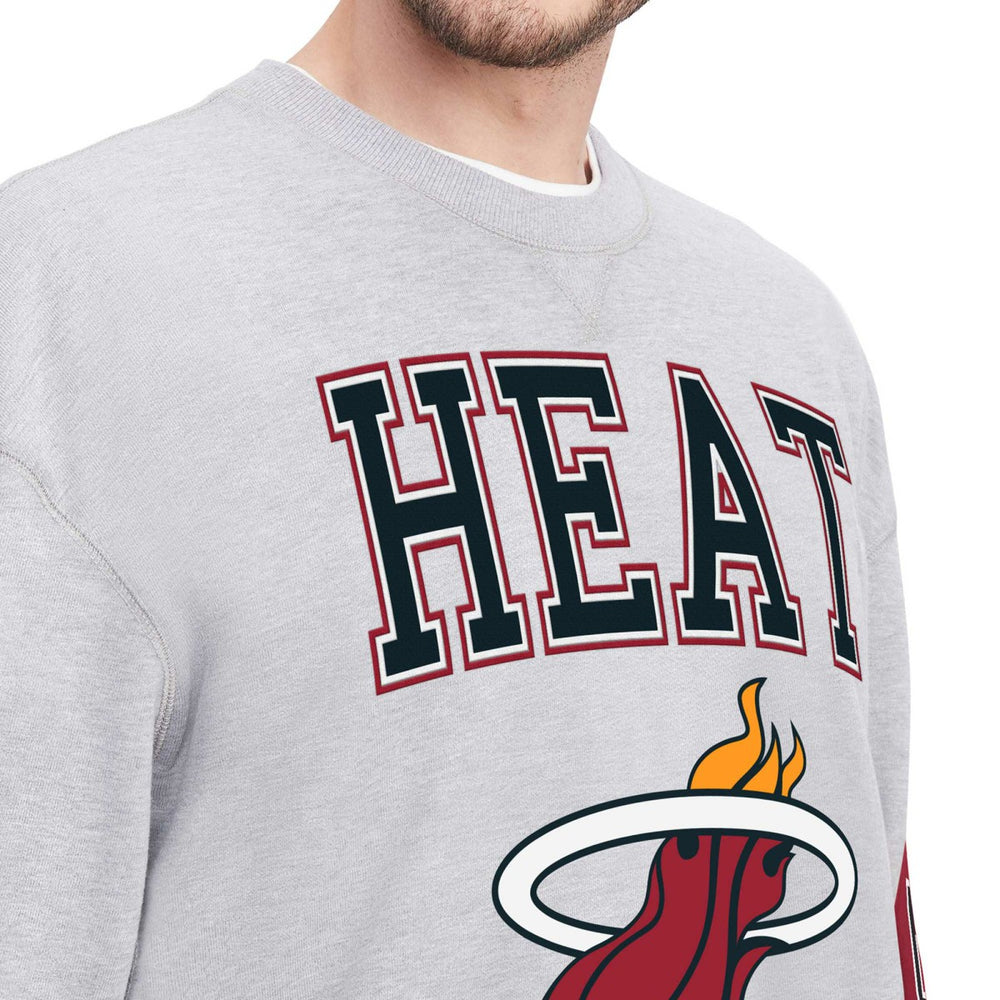 Miami Heat Tommy Jeans Hayes Crew Neck Pullover Sweatshirt Heather Gray - NBA