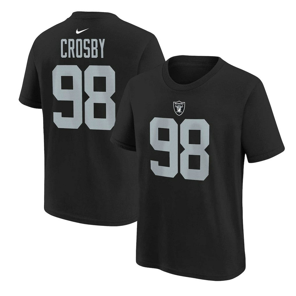 Maxx Crosby Las Vegas Raiders Youth Player Name & Number T-Shirt Black | Nike for Sale