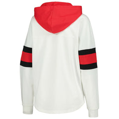 Detroit Red Wings G-III 4Her by Carl Banks Women's Goal Zone Long Sleeve Lace-Up Hoodie T-Shirt - White/Red - NHL