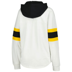 Pittsburgh Penguins G-III 4Her by Carl Banks Women's Goal Zone Long Sleeve Lace-Up Hoodie T-Shirt - White/Black - NHL