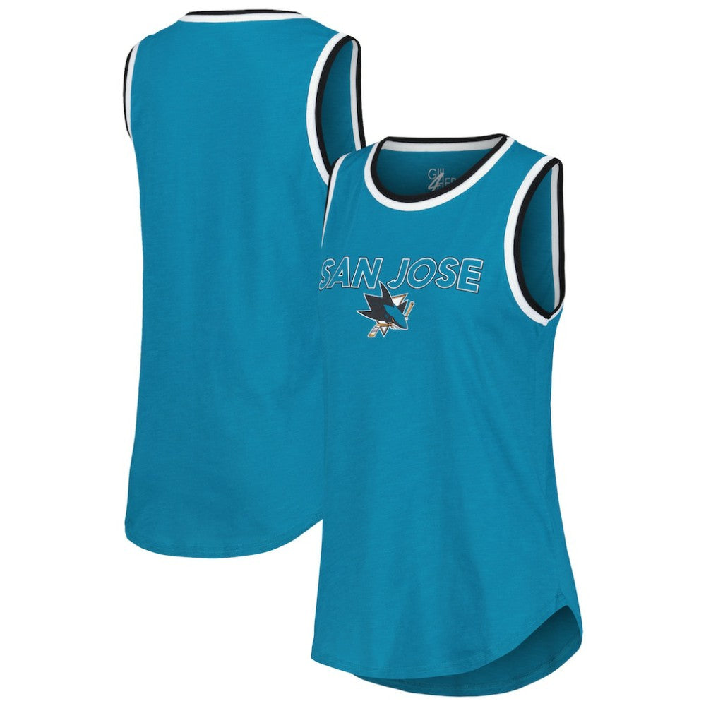San Jose Sharks G-III 4Her by Carl Banks Women's Strategy Tank Top - Teal - NHL