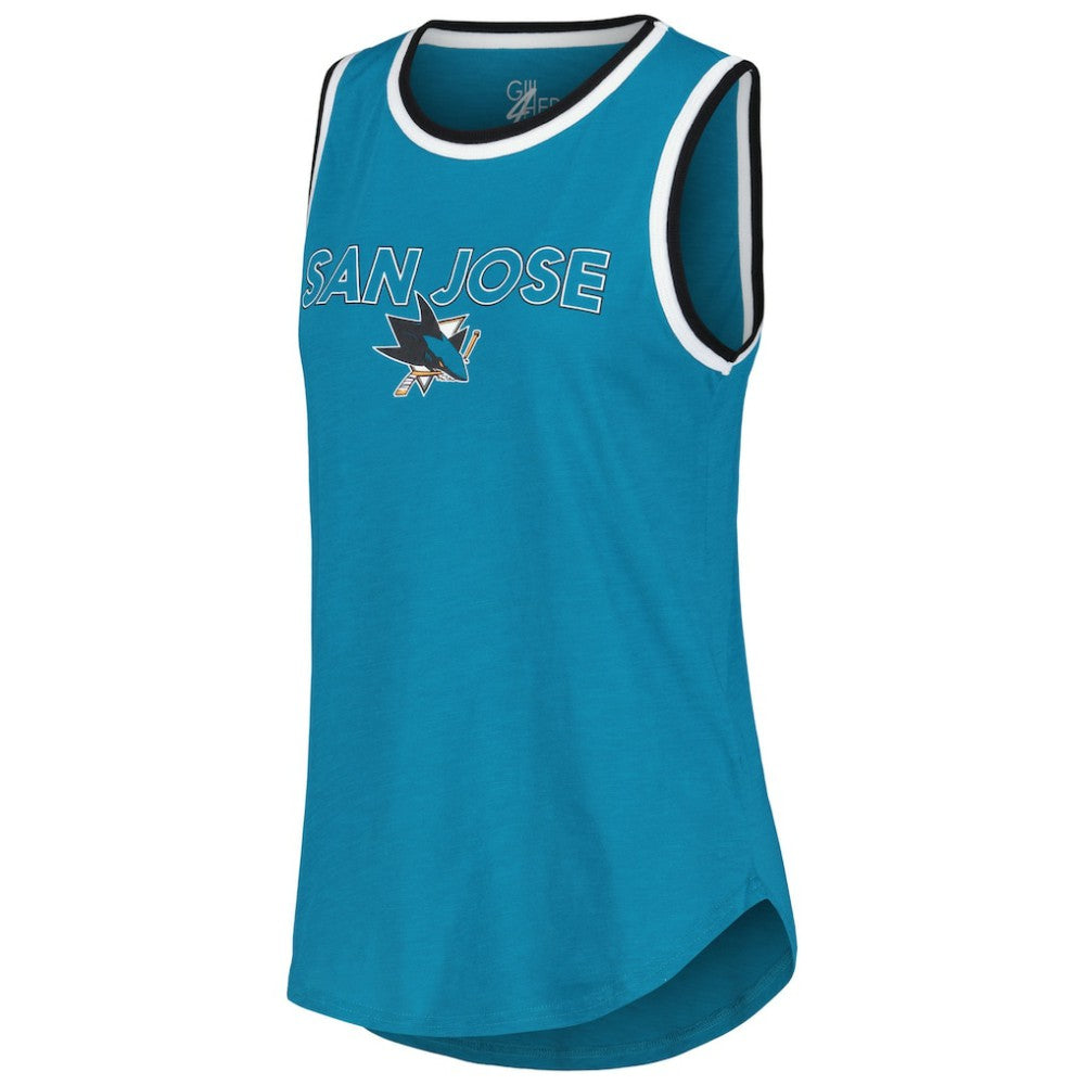 San Jose Sharks G-III 4Her by Carl Banks Women's Strategy Tank Top - Teal - NHL