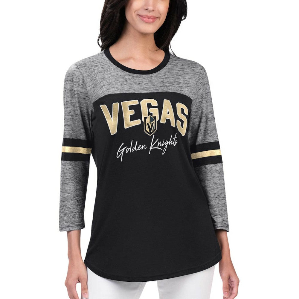 Vegas Golden Knights G-III 4Her by Carl Banks Women's Play The Game 3/4-Sleeve T-Shirt - Black - NHL