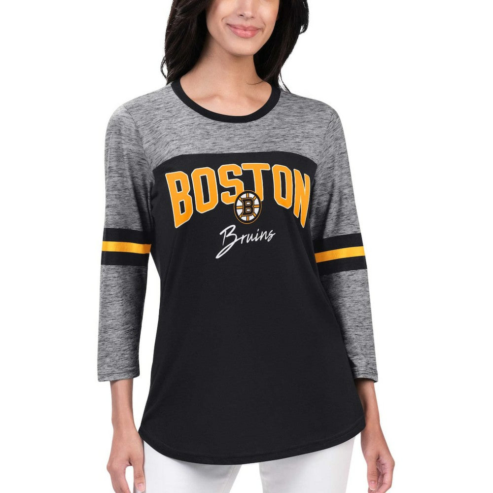 Boston Bruins G-III 4Her by Carl Banks Women's Play The Game 3/4-Sleeve T-Shirt - Black - NHL