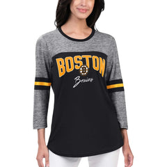 Boston Bruins G-III 4Her by Carl Banks Women's Play The Game 3/4-Sleeve T-Shirt - Black - NHL