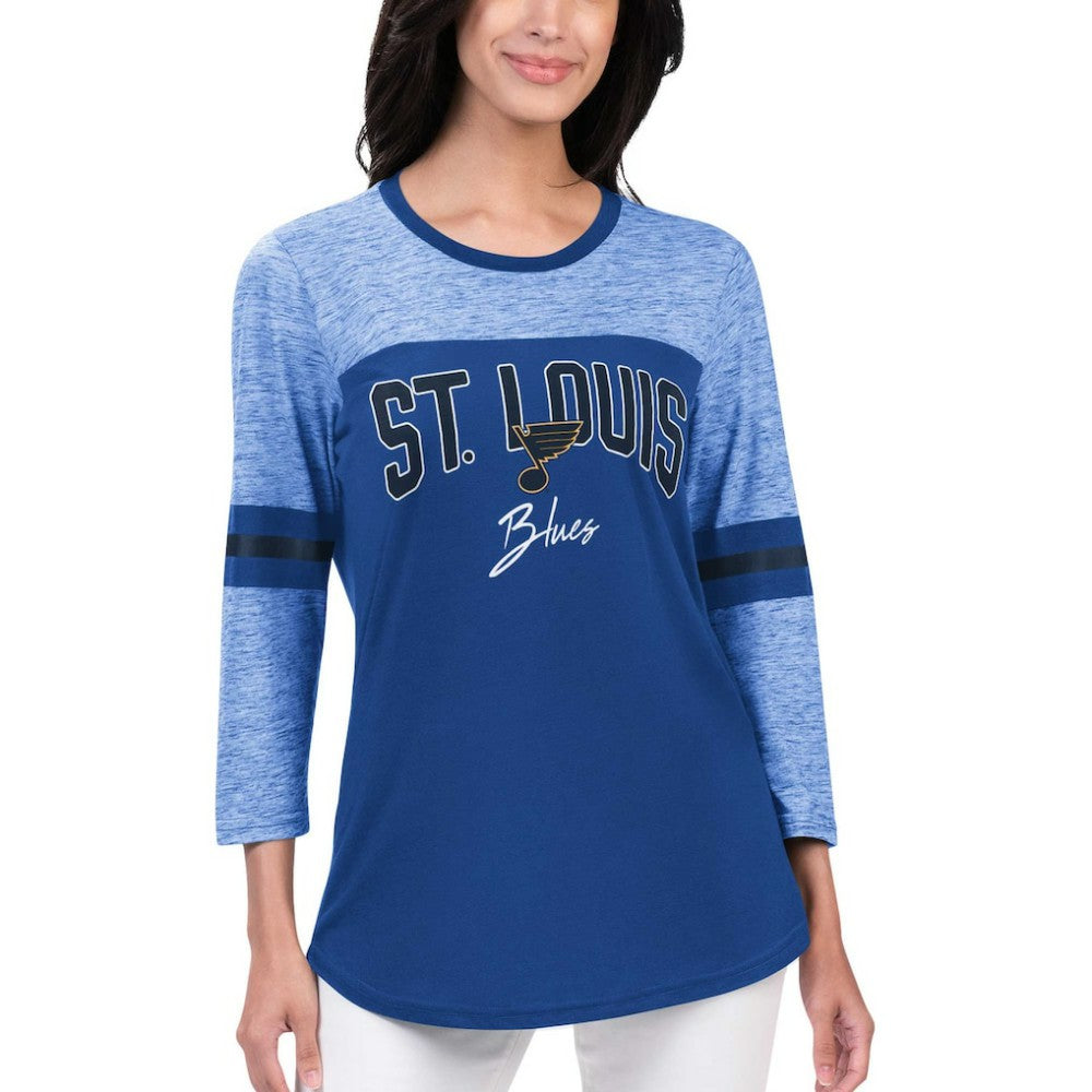 St. Louis Blues G-III 4Her by Carl Banks Women's Play The Game 3/4-Sleeve T-Shirt - Blue - NHL