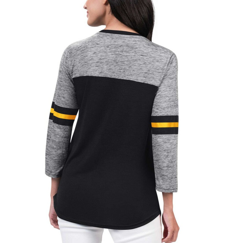 Pittsburgh Penguins G-III 4Her by Carl Banks Women's Play The Game 3/4-Sleeve T-Shirt - Black - NHL