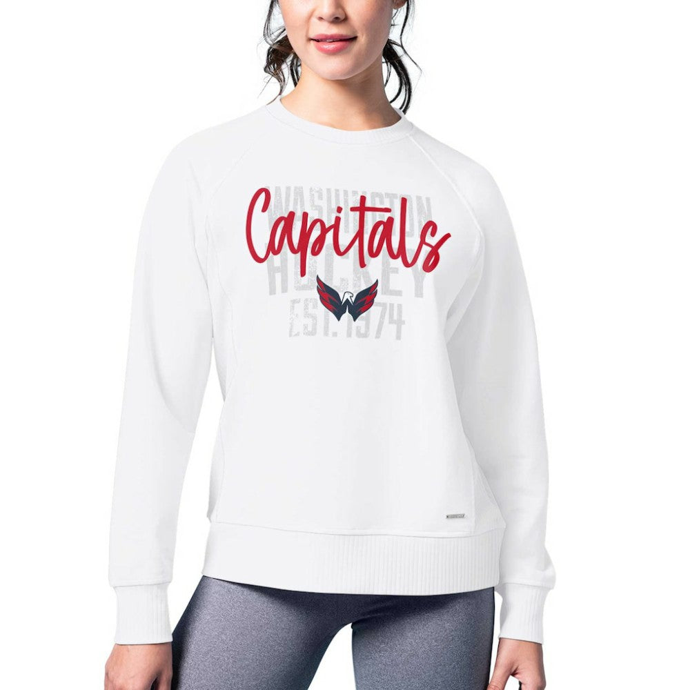 Washington Capitals MSX by Michael Strahan Women's Millie Raglan Pullover Sweatshirt - White - NHL