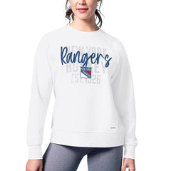 New York Rangers MSX by Michael Strahan Women's Millie Raglan Pullover Sweatshirt - White - NHL