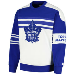 Toronto Maple Leafs Starter Defense Fleece Crewneck Pullover Sweatshirt - White - NHL