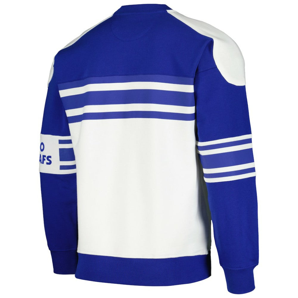 Toronto Maple Leafs Starter Defense Fleece Crewneck Pullover Sweatshirt - White - NHL