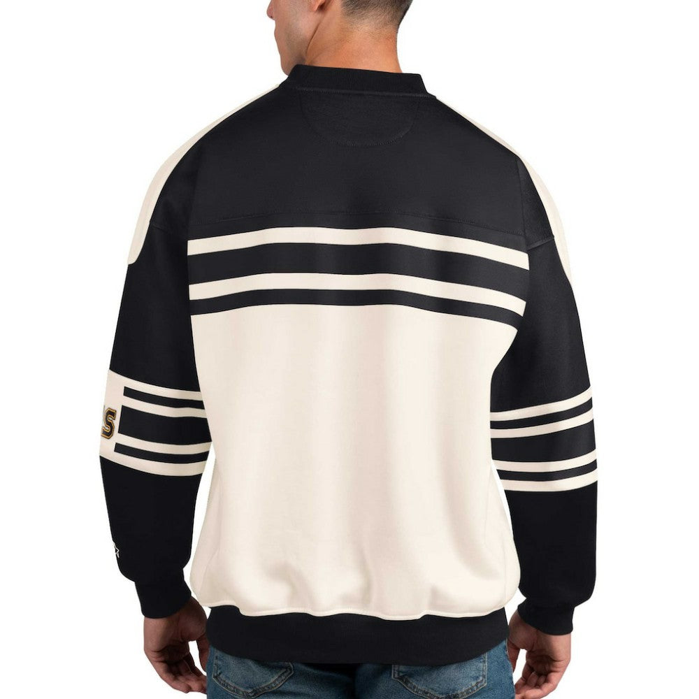 Boston Bruins Starter Defense Fleece Crewneck Pullover Sweatshirt - White - NHL