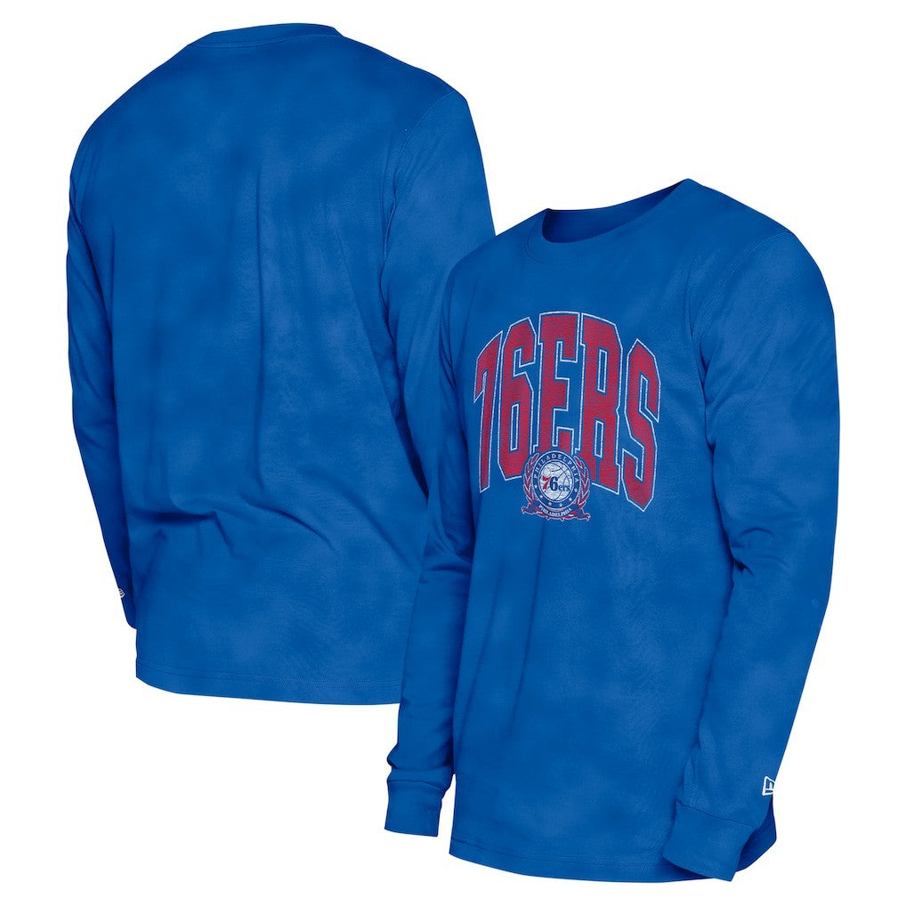 Philadelphia 76ers Unisex Oversized Essentials Enzyme Wash Long Sleeve T-Shirt Royal - NBA