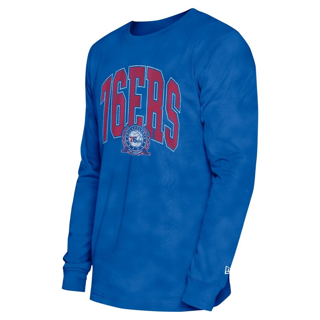 Philadelphia 76ers Unisex Oversized Essentials Enzyme Wash Long Sleeve T-Shirt Royal - NBA