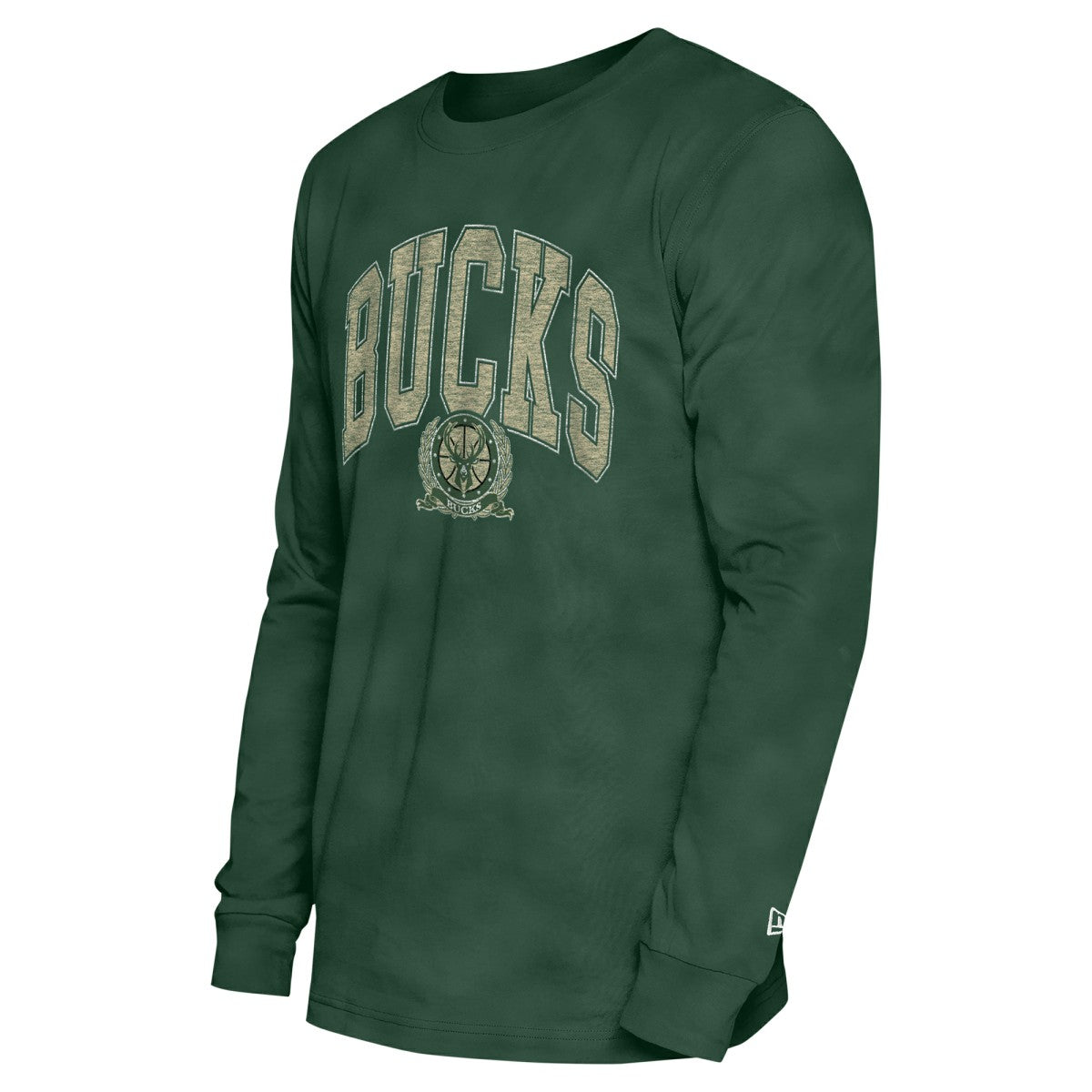 Milwaukee Bucks Unisex Oversized Essentials Enzyme Wash Long Sleeve T-Shirt Hunter Green - NBA