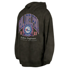 Philadelphia 76ers Unisex Oversized Essentials Pigment Wash Fleece Pullover Hoodie Charcoal - NBA
