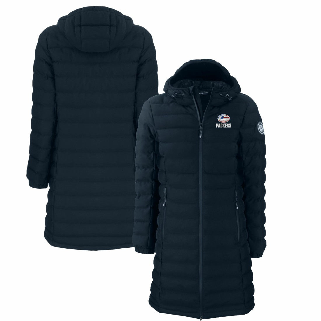 Green Bay Packers Cutter & Buck Women's Americana Mission Ridge Repreve Eco Insulated Full-Zip Puffer Jacket Navy | NFL