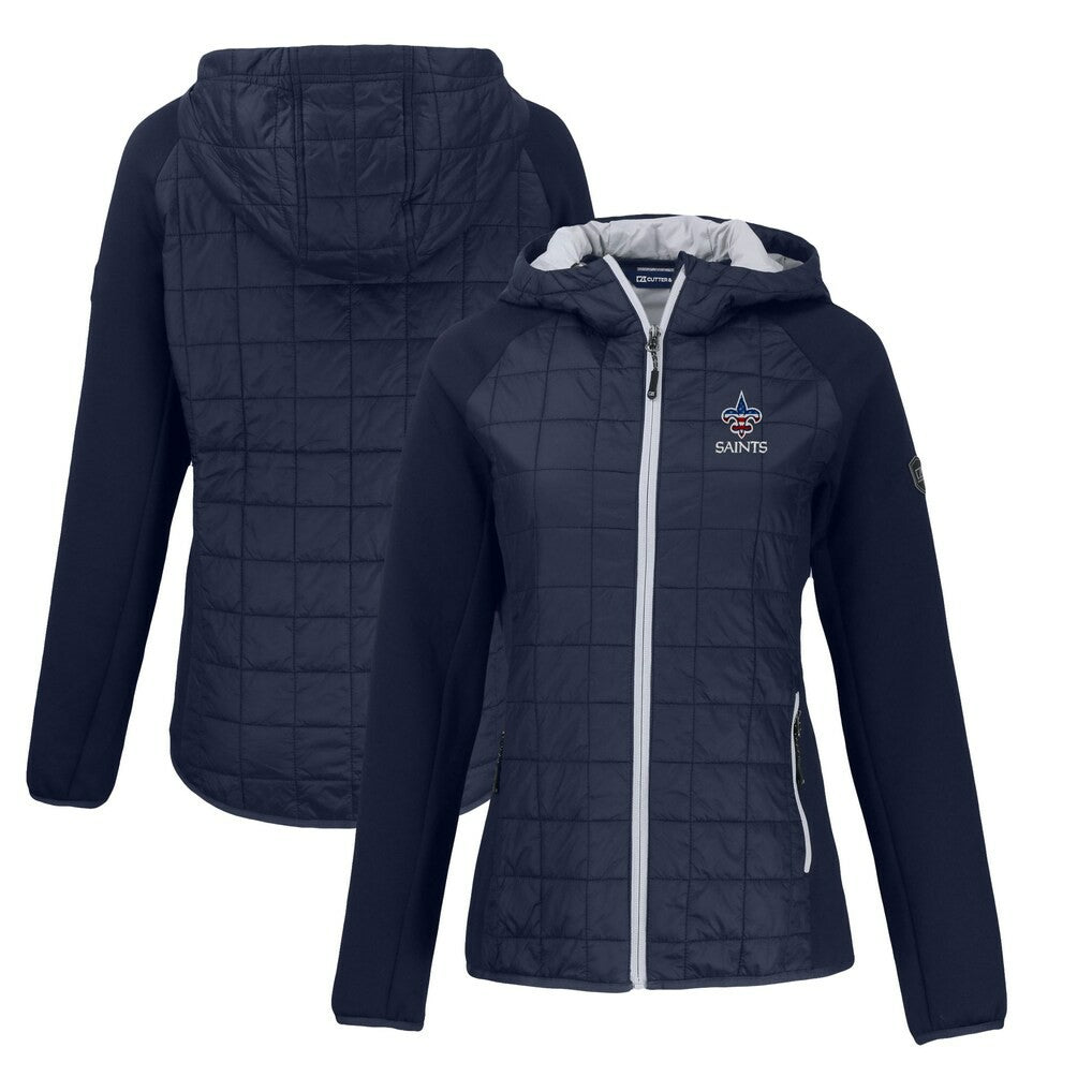 New Orleans Saints Cutter & Buck Women's Americana Rainier Primaloft Eco Full-Zip Hybrid Jacket Navy | NFL