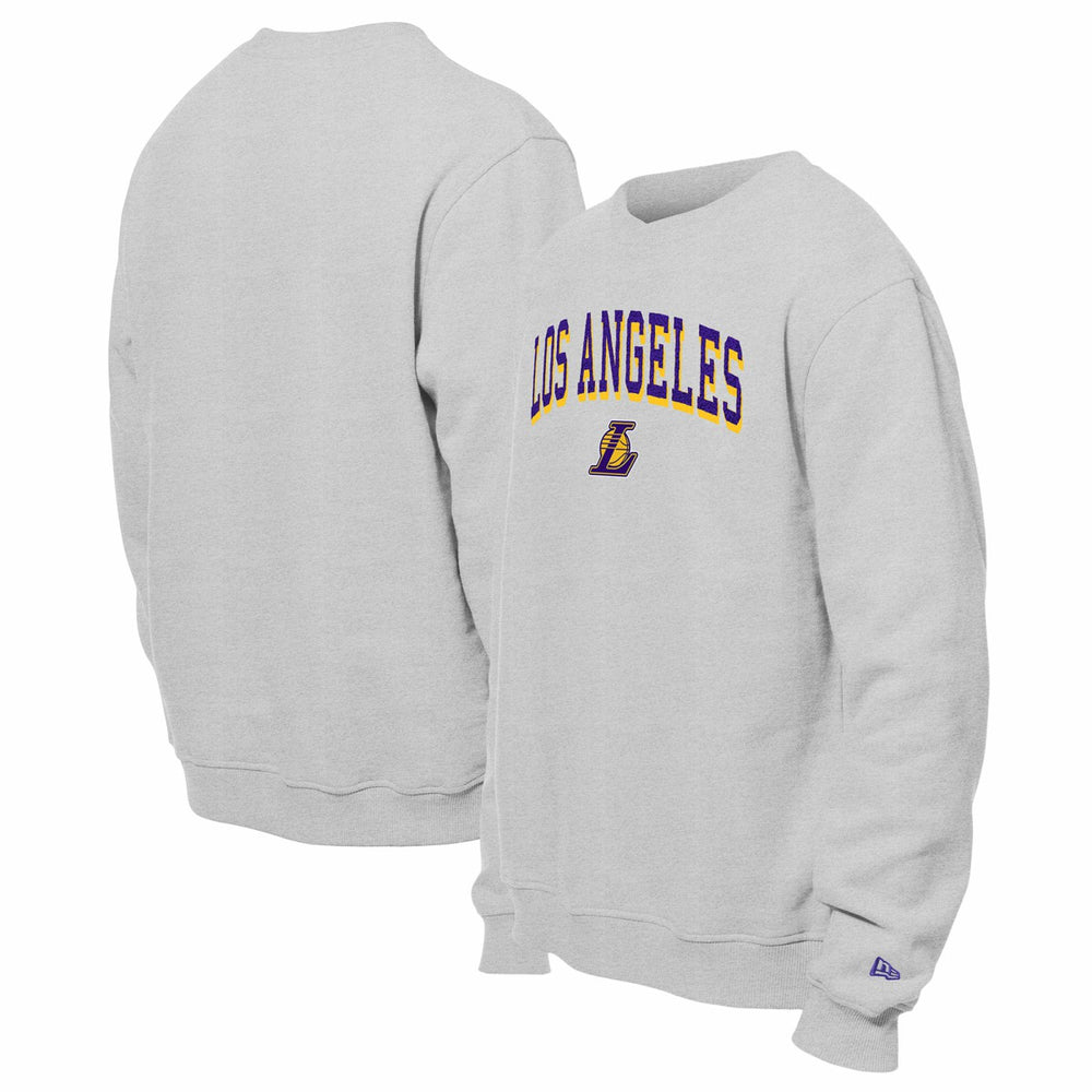 Los Angeles Lakers Chenille Cross Over Pullover Sweatshirt Gray - NBA