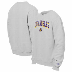 Los Angeles Lakers Chenille Cross Over Pullover Sweatshirt Gray - NBA