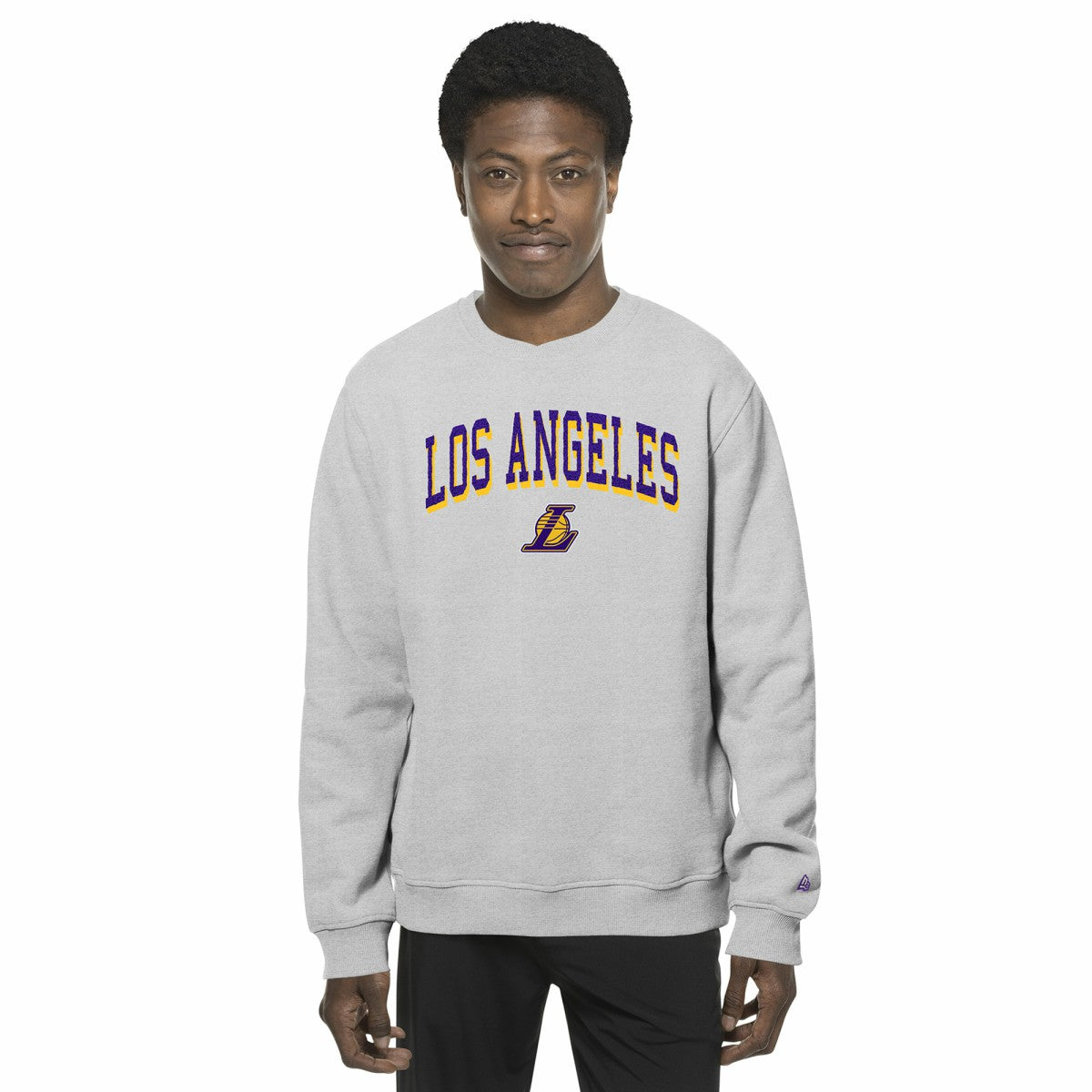 Los Angeles Lakers Chenille Cross Over Pullover Sweatshirt Gray - NBA