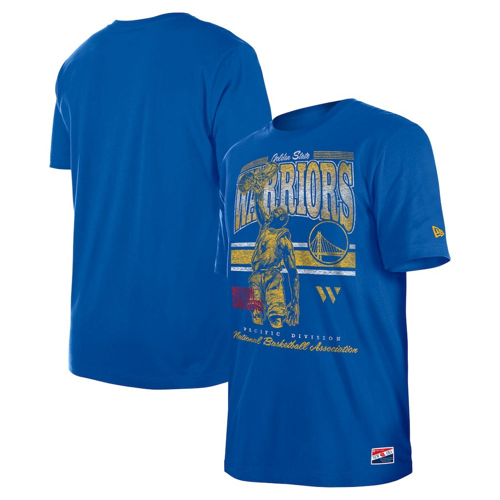 Golden State Warriors Enzyme Wash Oversized T-Shirt Royal - NBA