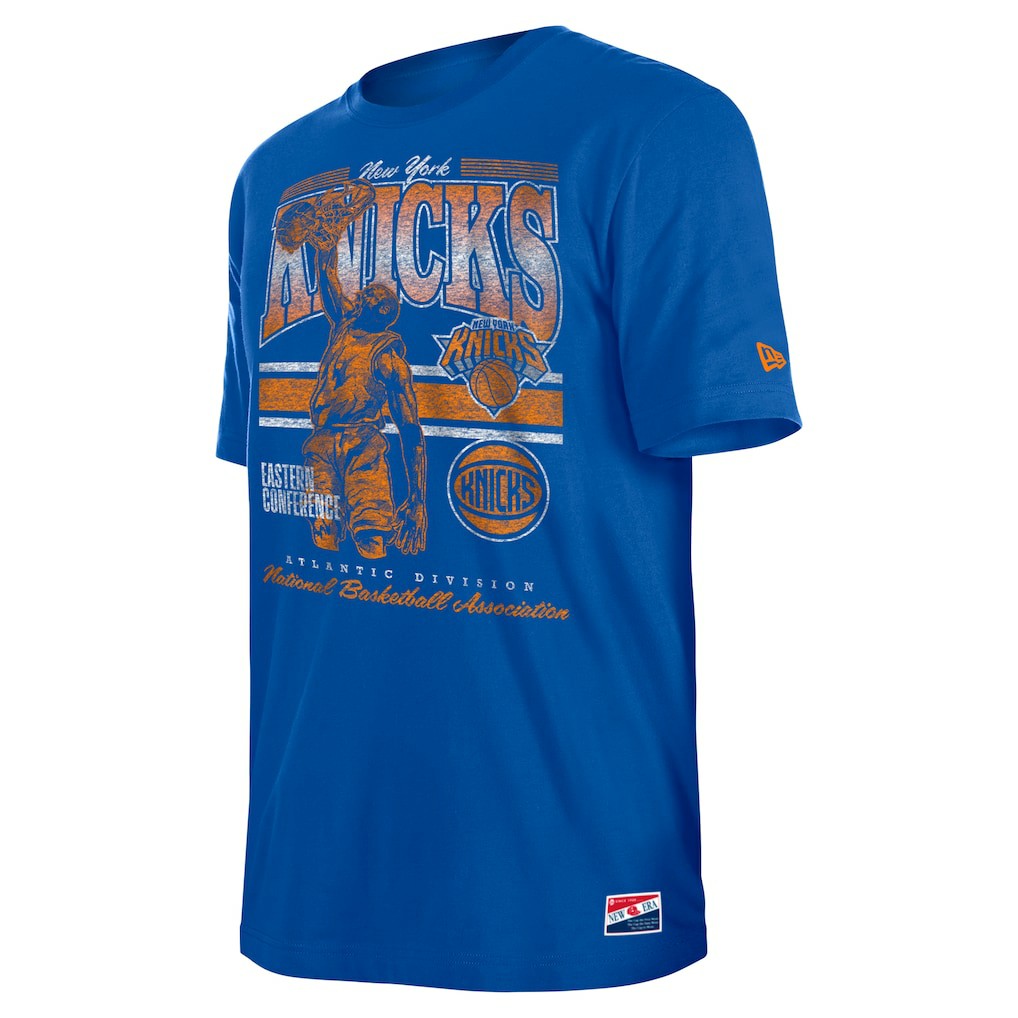 New York Knicks Enzyme Wash Oversized T-Shirt Blue - NBA