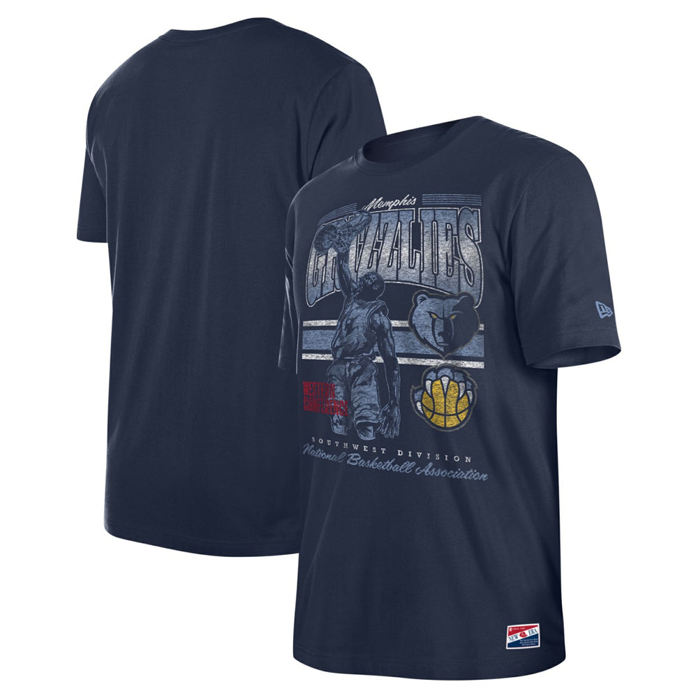 Memphis Grizzlies Enzyme Wash Oversized T-Shirt Navy - NBA