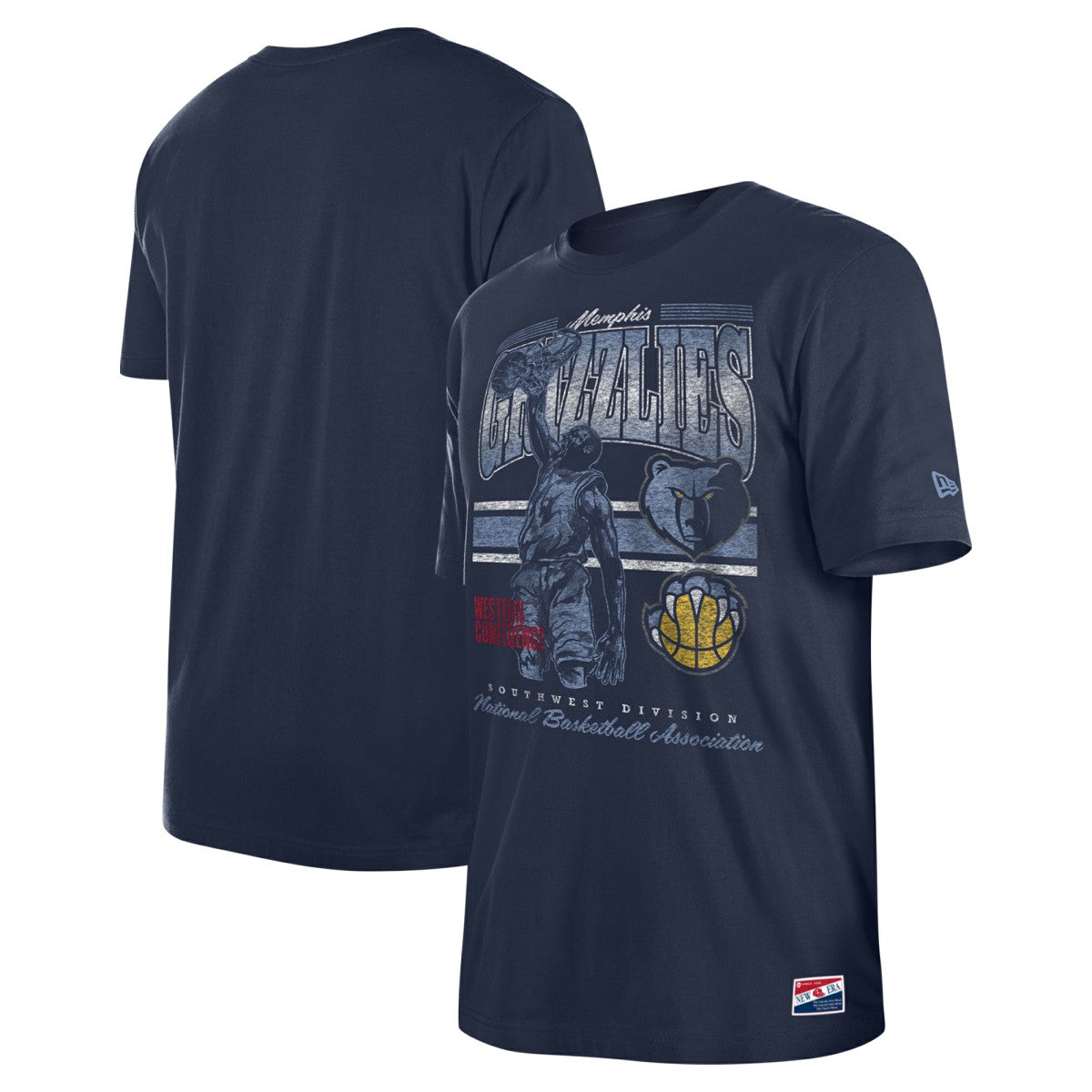 Memphis Grizzlies Enzyme Wash Oversized T-Shirt Navy - NBA