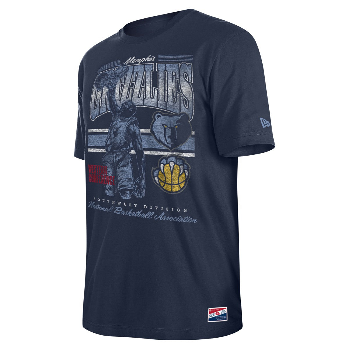 Memphis Grizzlies Enzyme Wash Oversized T-Shirt Navy - NBA