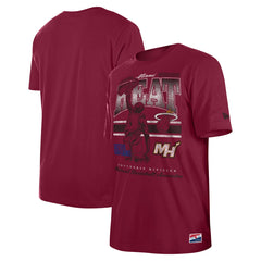 Miami Heat Enzyme Wash Oversized T-Shirt Red - NBA