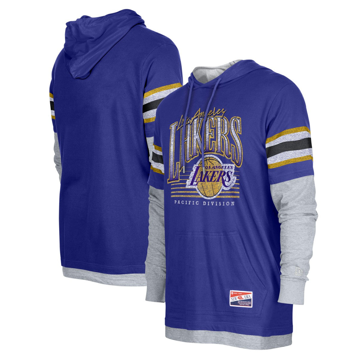 Los Angeles Lakers Layered Long Sleeve Hoodie T-Shirt Purple - NBA